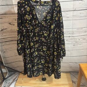 Torrid Multi-Color Floral Print Challis Smocked Waist Dress